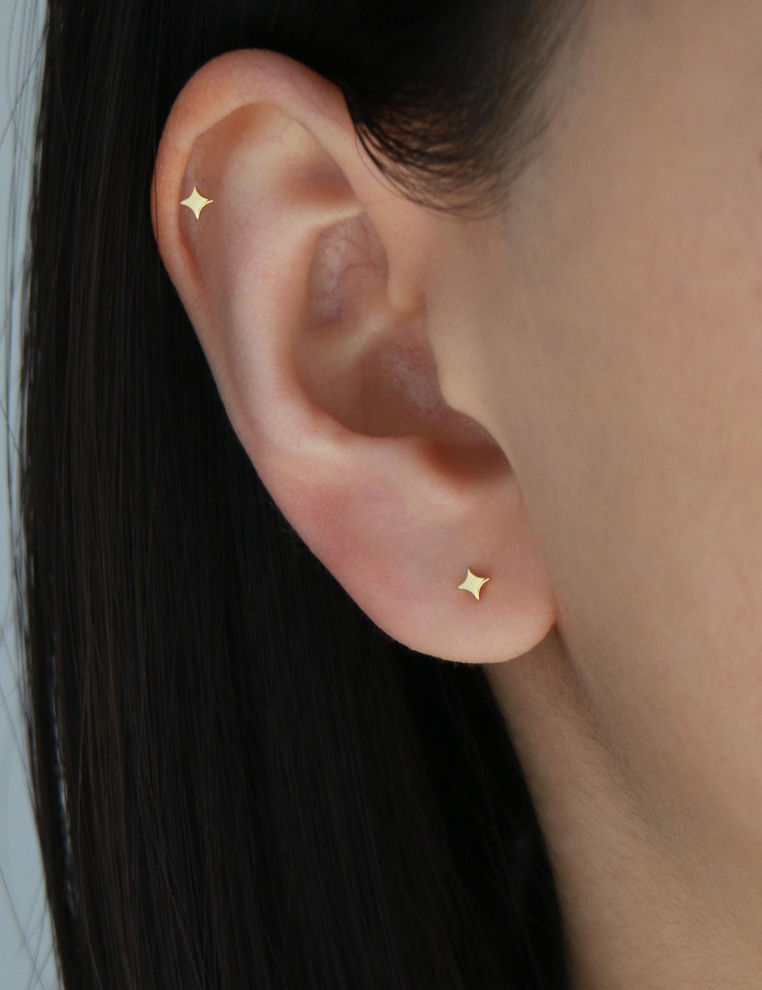 Dainty Star Stud S6 • Tiny Star Earring, Cartilage Stud, Helix Stud, Gold or Silver Stud
