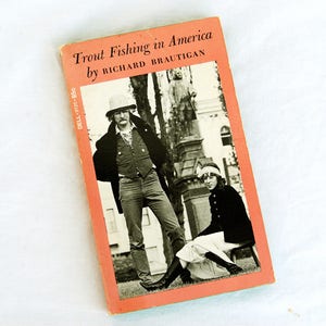 Vintage 1973 Richard Brautigan Trout Fishing in America Paperback Book 4th  Book Lover Gift