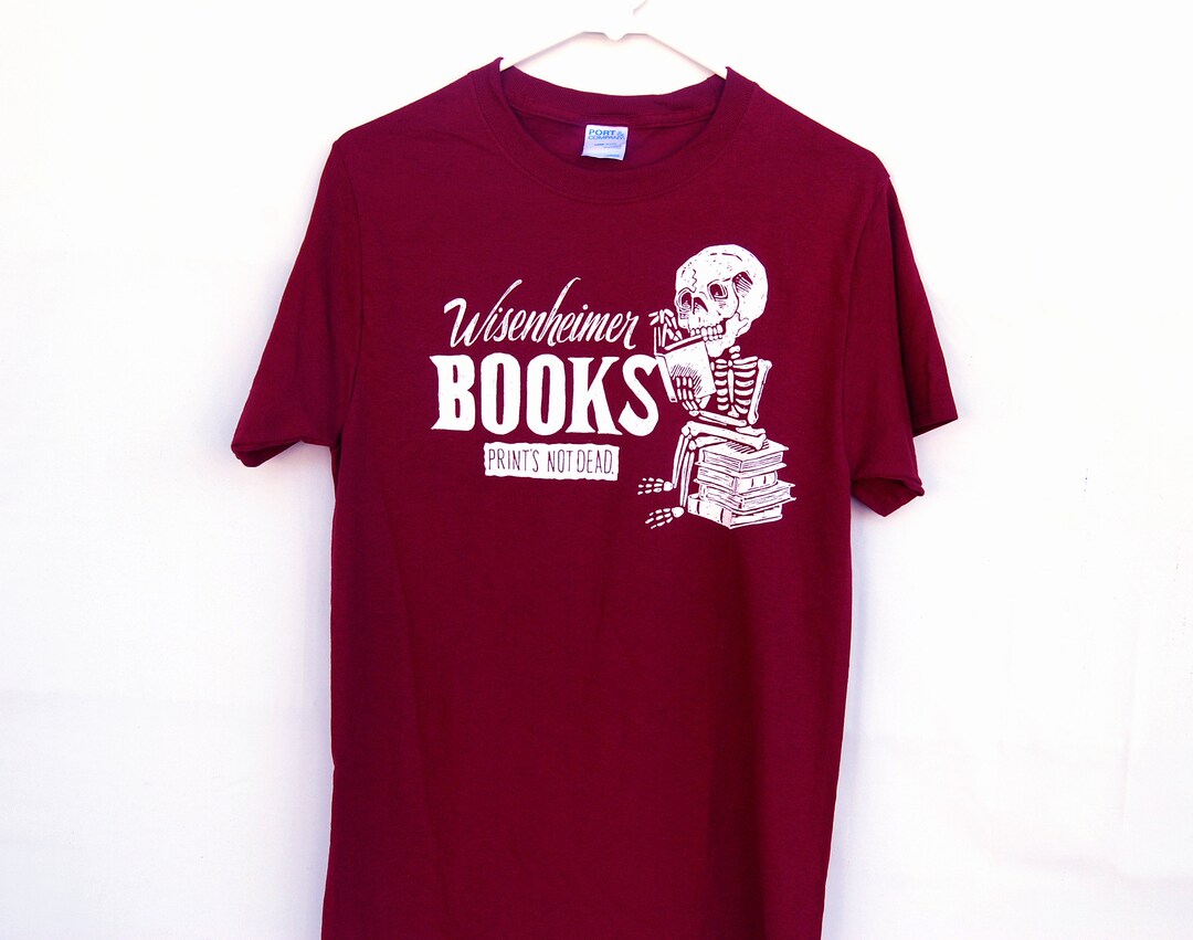 Bookstore Tshirt, Prints Not Dead, Skeleton Shirts, Graphic Tees Etsy