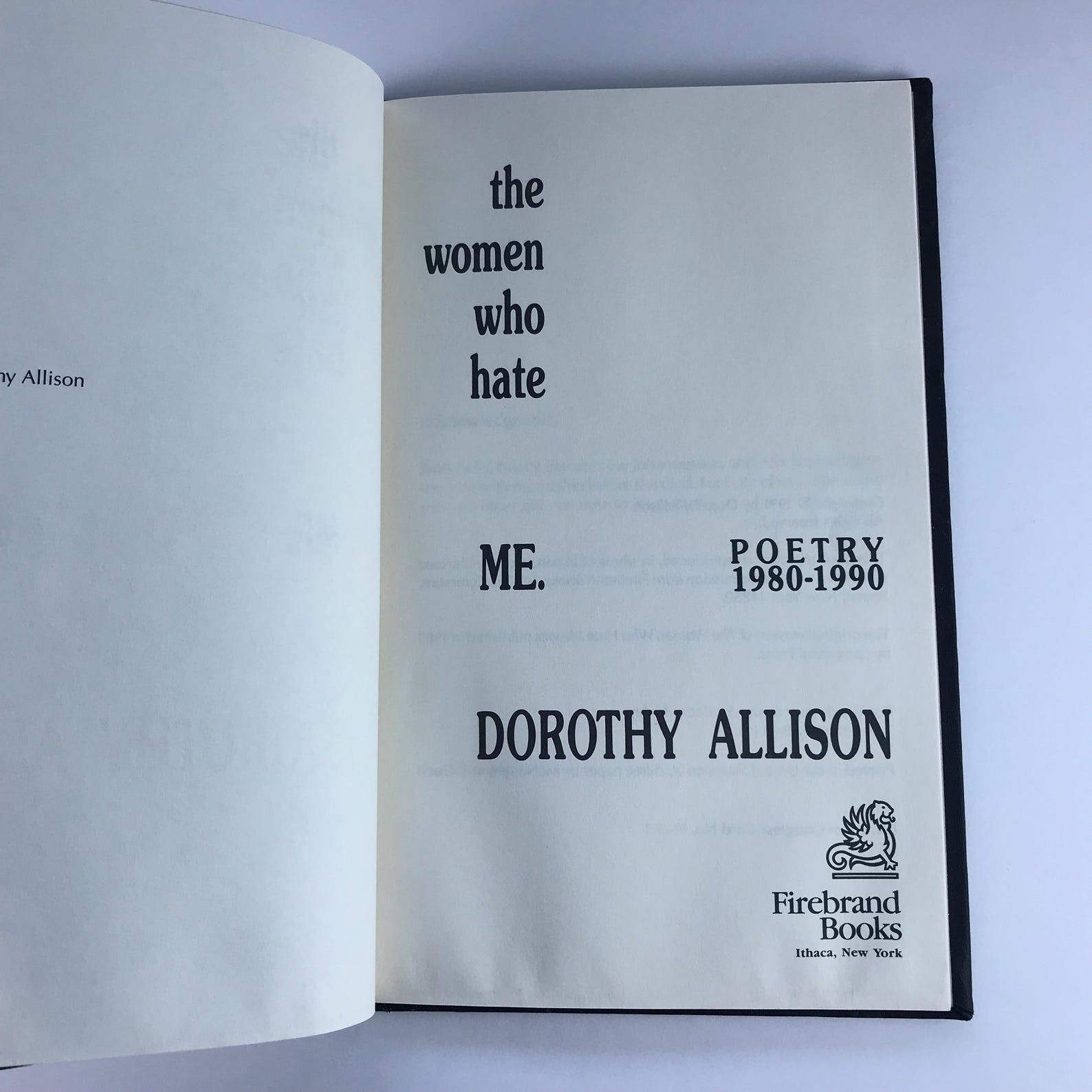 Dorothy Allison Book, the Women Who Hate Me - Etsy
