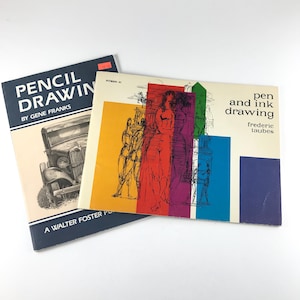 Vintage Drawing Books, Pen and Ink, Pencil Art