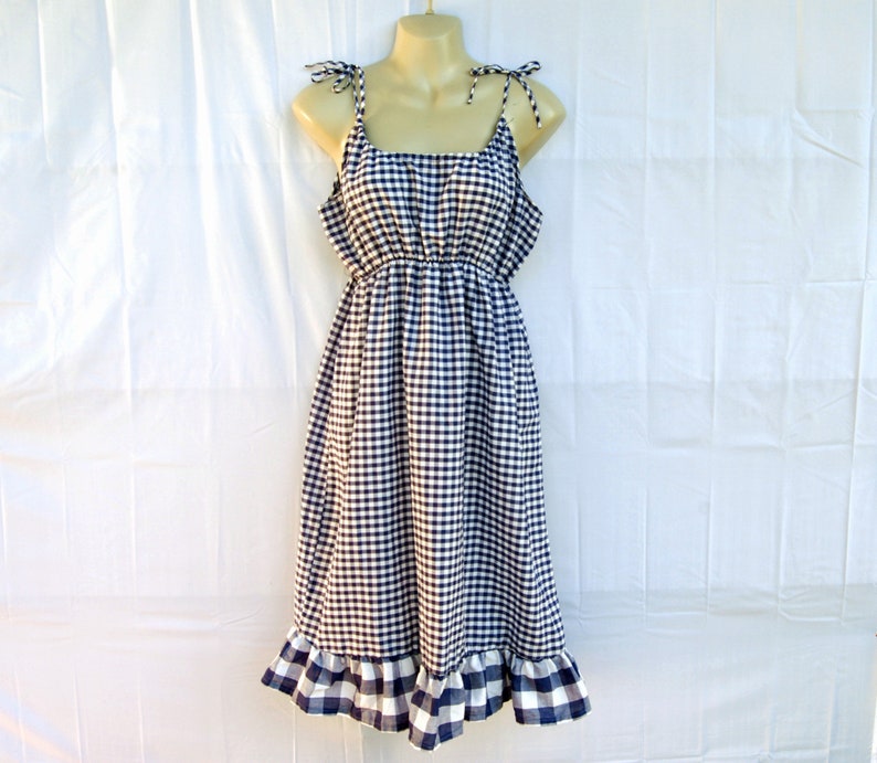 blue gingham sundress