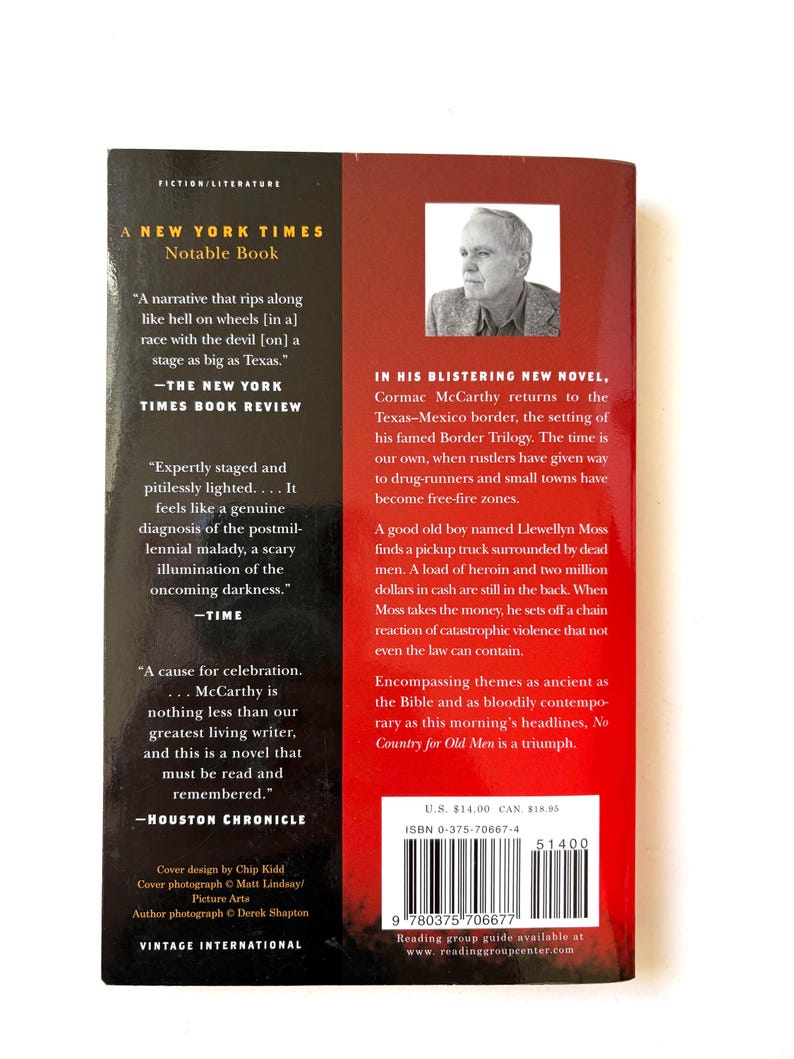 No Country for Old Men book, Cormac McCarthy, First Paperback Edition image 3