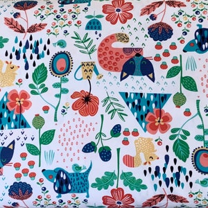 Whimsical Forest  Cute Animals Print  Suitable for girls and boys. Cotton 60" by Fabric Finders BTY