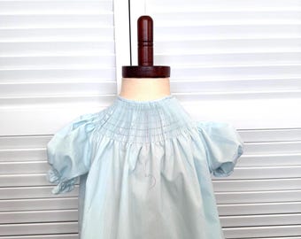 Ready to Smock Baby Blue Imperial Batiste Bishop - Spechler Vogel Batiste See Sizes Below.  Designed by StitchItWithLove