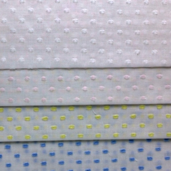 Old Fashioned Woven Dotted Swiss ,White/White-60" White/Blue-60" White/Pink-60" BTY