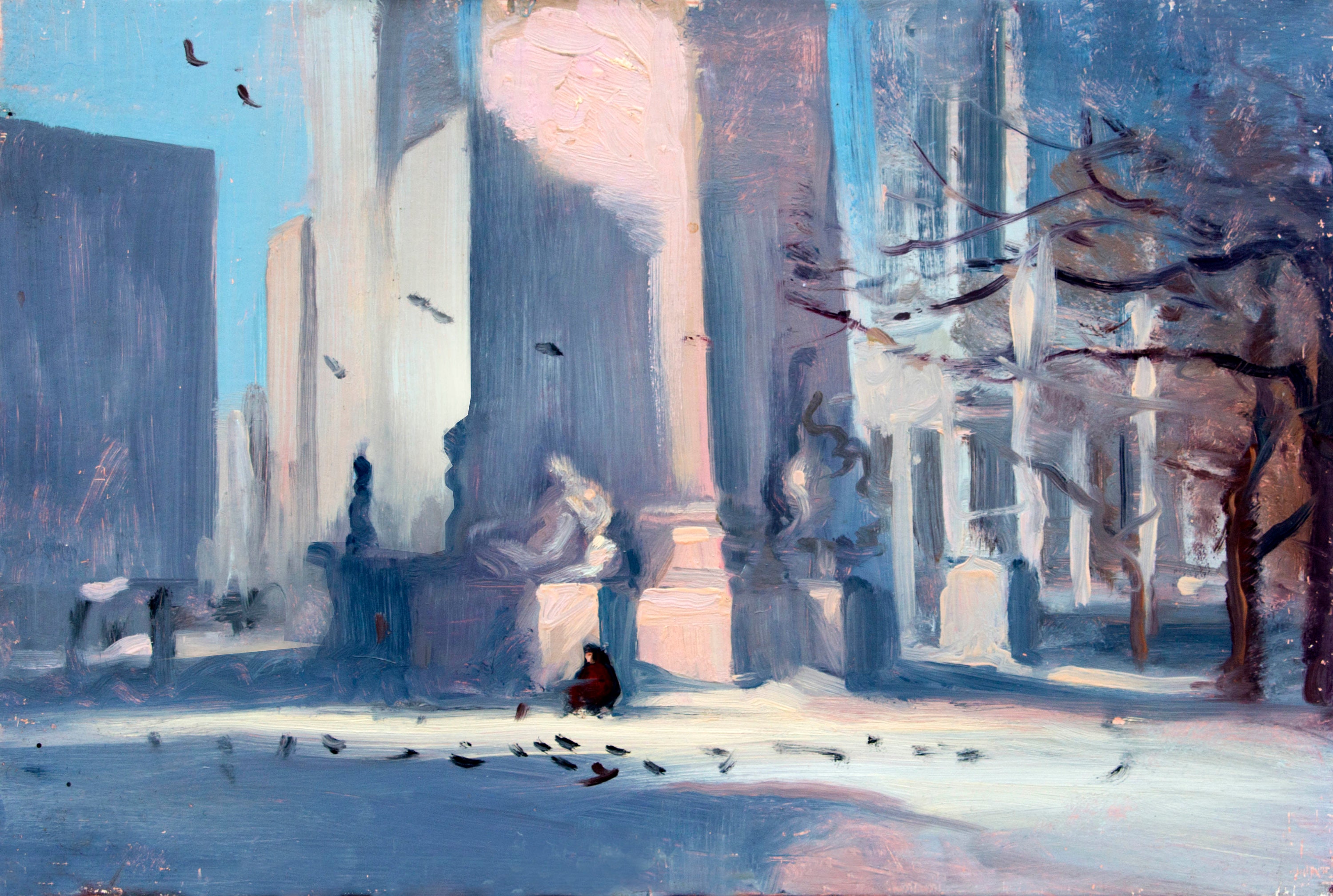 12 X 16 Cityscape Plein Air Painting Central Park - Etsy Finland