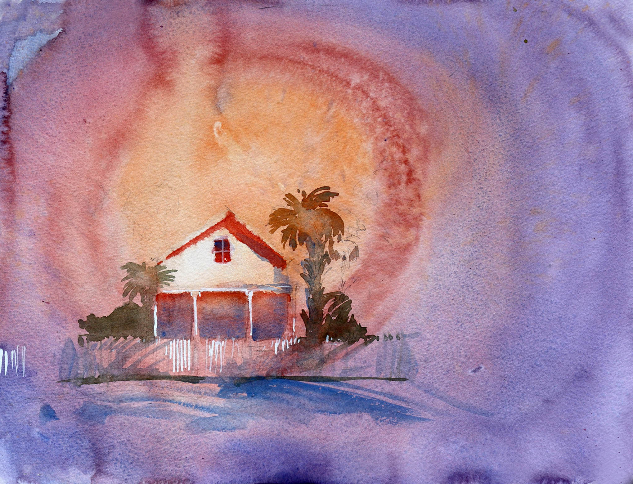 Florida Beach House Watercolor Oil Painting Plein Air - Etsy Israel