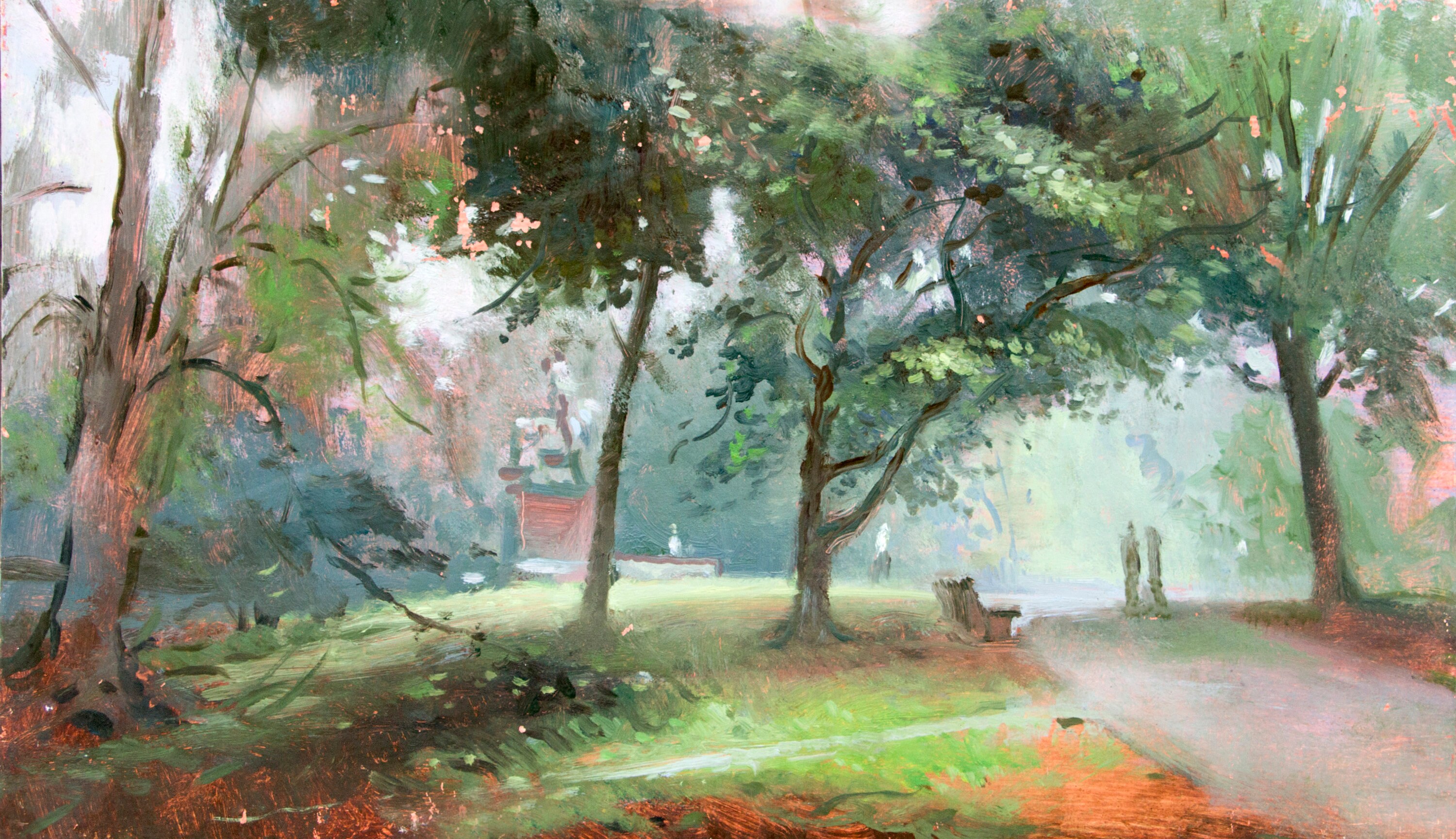 Cityscape Central Park Plein Air Oil Painting New York - Etsy Hong Kong