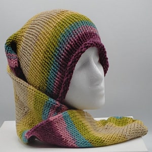 Multicolor Hand Knit Stocking Beanie, Stocking Hat, Hair Cover, Ski Hat, Unisex Hat, Birthday Gift