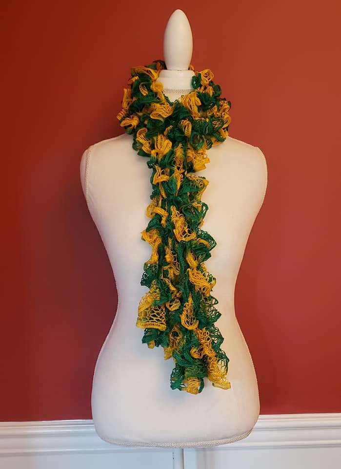 Handmade Yellow and Green Scarf Fashion Scarf Ruffle Scarf | Etsy