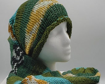 Multicolor Hand Knit Stocking Beanie, Stocking Hat, Hair Cover, Ski Hat, Unisex Hat, Birthday Gift