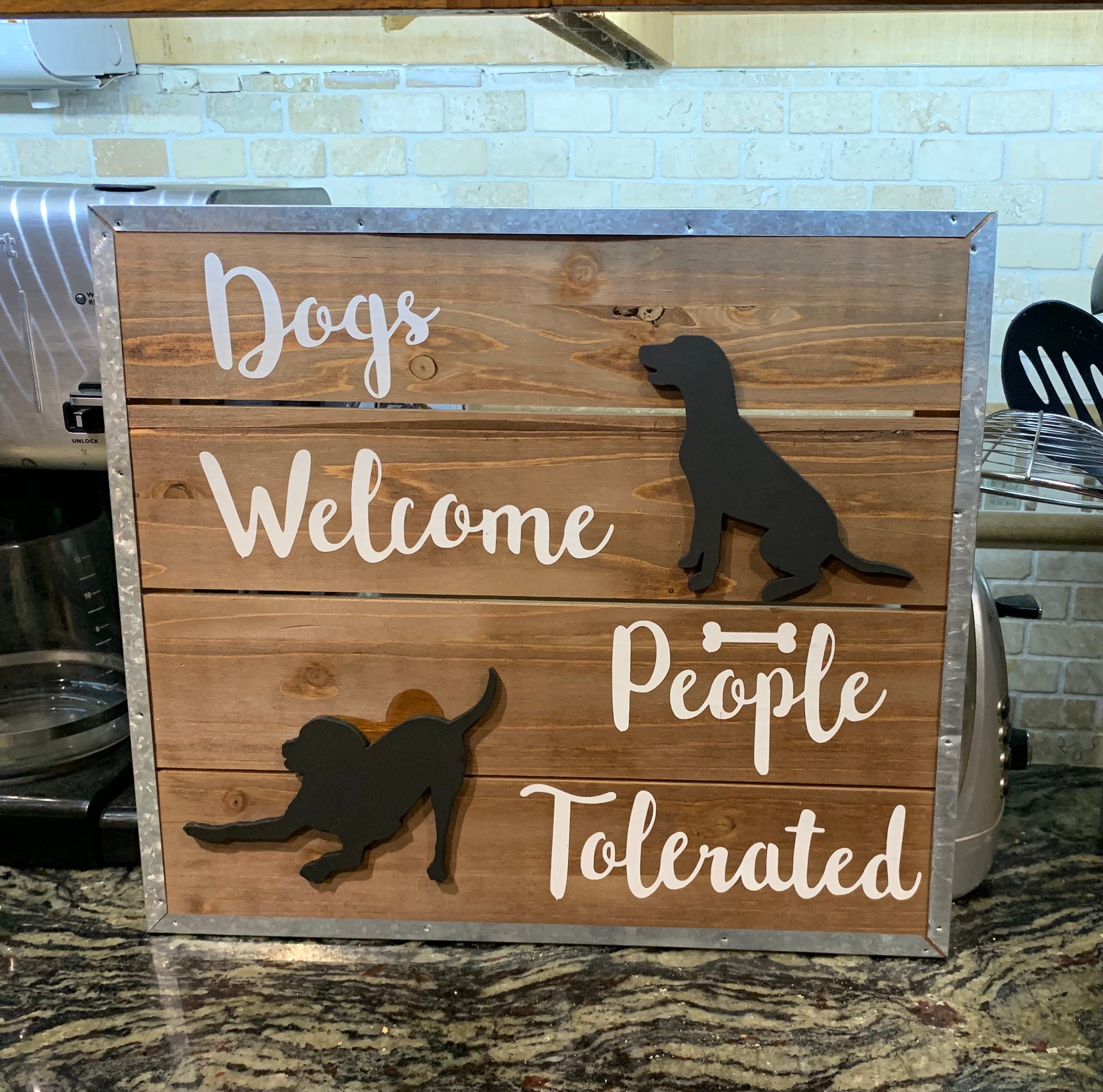 Custom Dog Sign Dogs People Tolerated Etsy UK