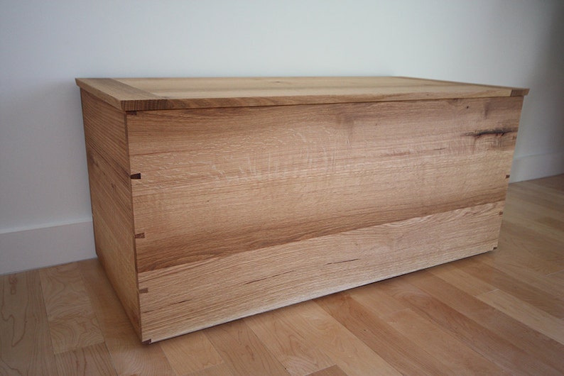 Solid Wood blanket chest in Red Oak Etsy