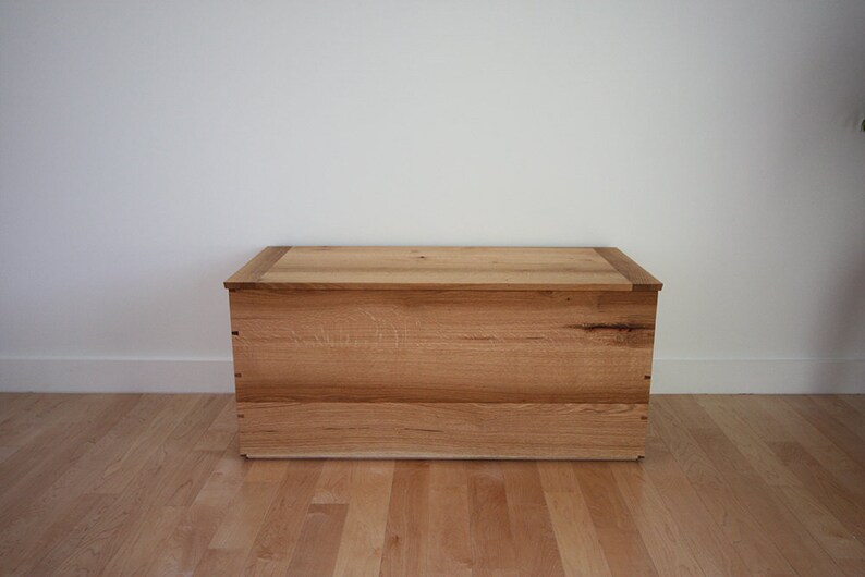 Solid Wood blanket chest in Red Oak Etsy