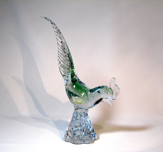 Items similar to Vintage Murano Italian Glass Bird with Original Label