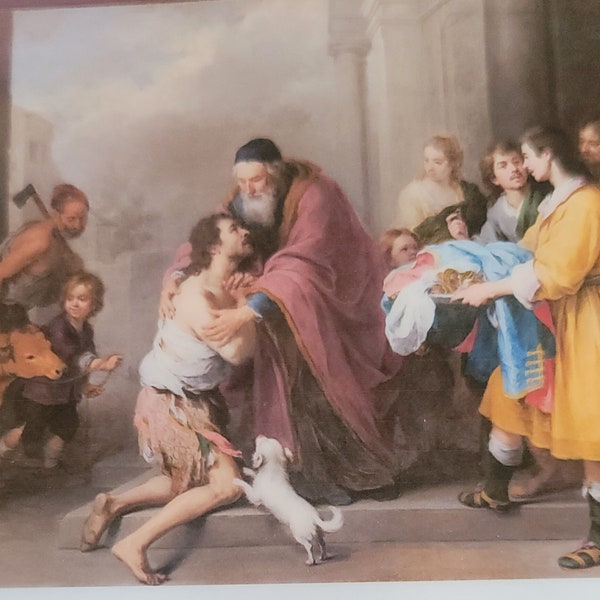 Act of Contrition with Beautiful Painting of the Prodigal Son by Bartolome Esteban Murillo. Perfect for Confession or Anytime.