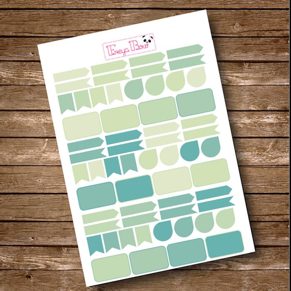 60 Mixed Flag Surf Palette Printable Planner Stickers - PDF Instant Download