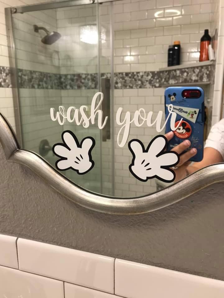 Disney Wash Your Hands Decal, Disney Door, Disney Decal, Wash Your Hands Decal