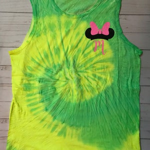 Disney Tie Dye Tank, Summer Tank, Disney Tank, Disney Shirt, Disney Tee, Tie Dye Tank, Minnie Mouse Monogram, Minnie Mouse Shirt