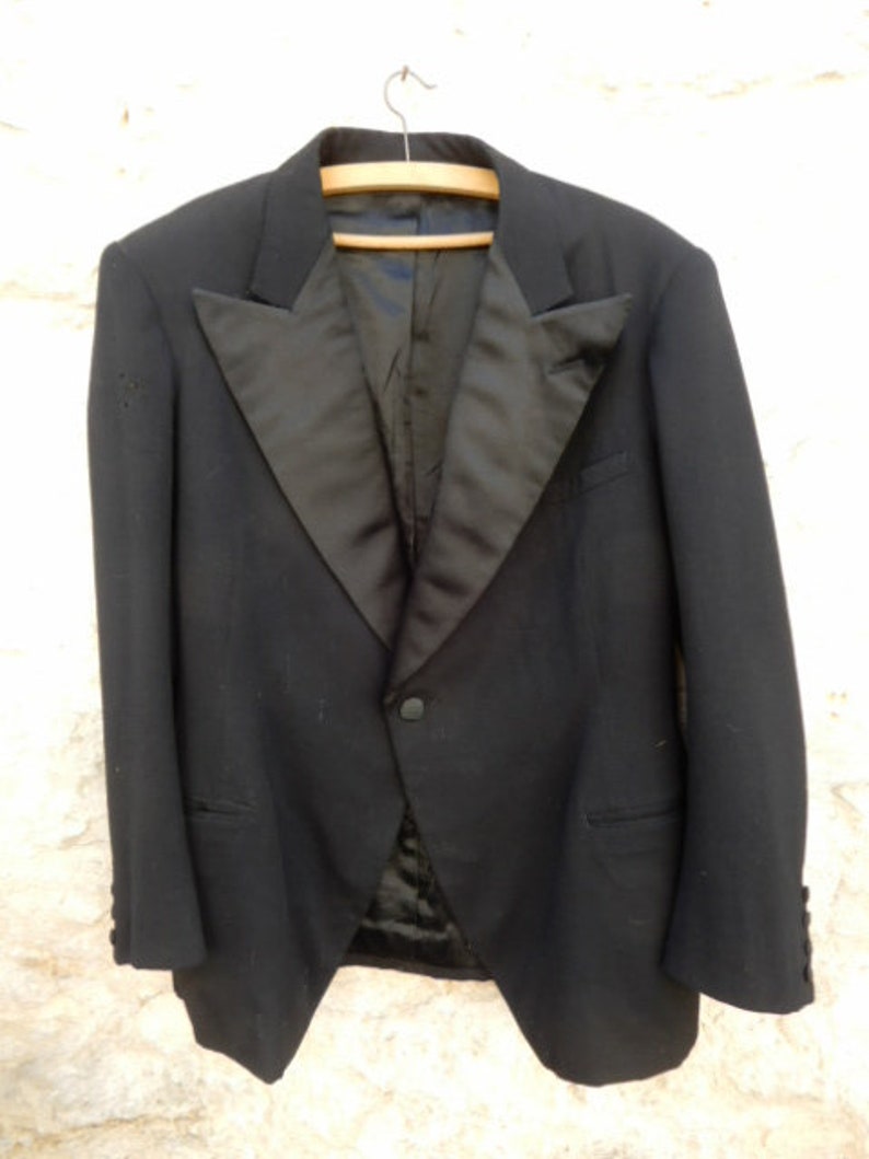 men's frock coat jacket old France satin lapels image 1