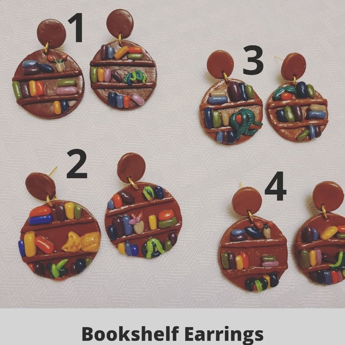Bookshelf Earrings Etsy