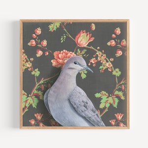 Mourning Dove Bird - Art Print | original painting reproduction, colorful wallpaper home decor, bird art, nursery art