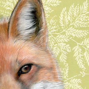 Red Fox Art Print Realistic oil painting reproduction Colorful wallpaper home decor Special occasion gift Gallery wall Matted image 3