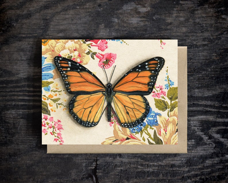 Monarch Butterfly Note Card Blank All Occasion Greeting Card - Etsy