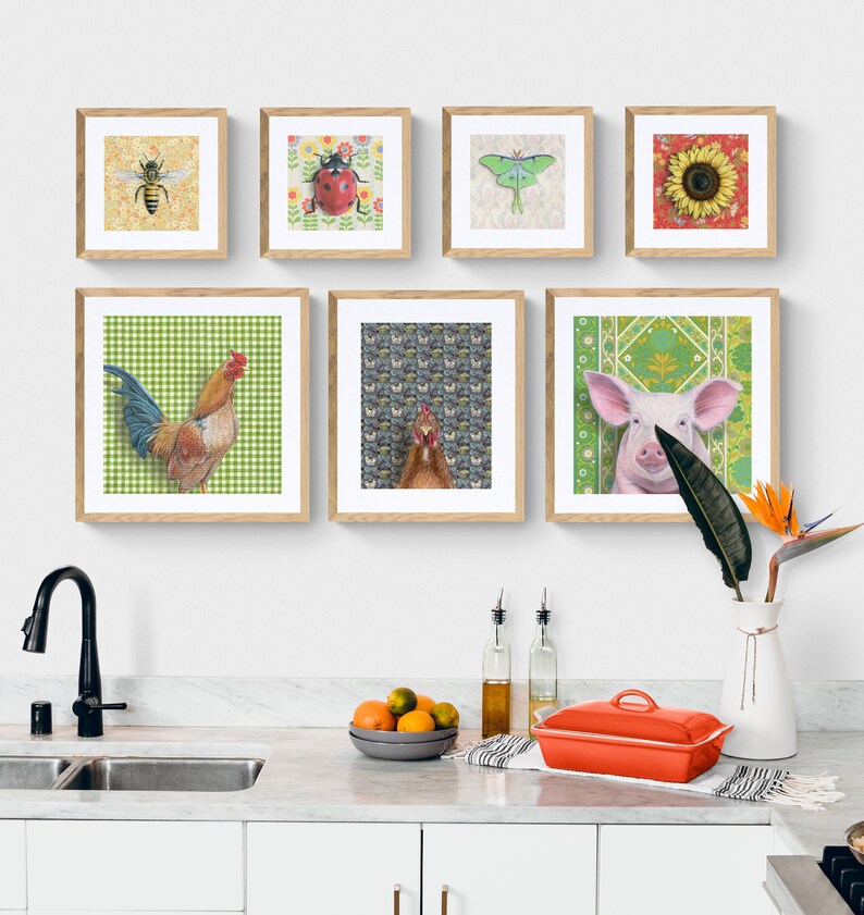 Chicken Art Print Vintage Wallpaper Art Home Decor - Etsy