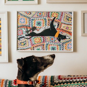 Stretching Sighthound A3 Print