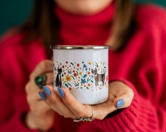 Cat Enamel Mug
