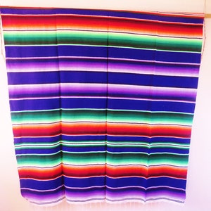 220 x150 cm handgwebt Ethno Decke Mexiko mexican blanket vintage Yoga Sarape Hippie Strand Boho Bohemian Navajo Festival lila violett Bild 3