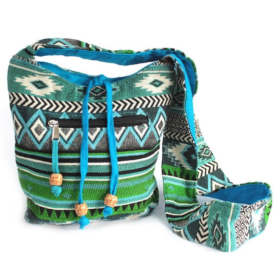 Sac Bandoulière Aztèque Brodé De Sequins – Pochette Festival, Vintage, Femme (neuf)