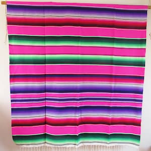 220cm x 150cm mexican woven vintage blanket pink sarape ethnic mexico hippie yoga southwestern boho indian navajo image 1