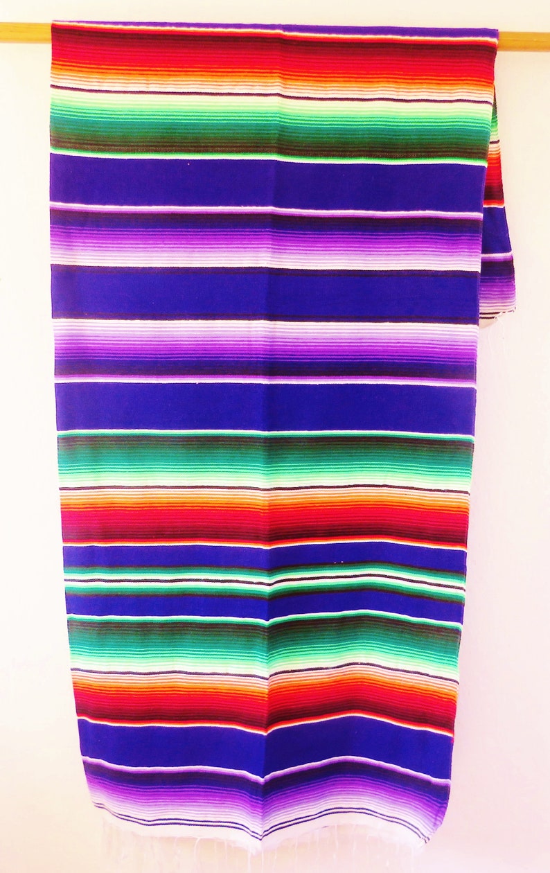 220 x150 cm handgwebt Ethno Decke Mexiko mexican blanket vintage Yoga Sarape Hippie Strand Boho Bohemian Navajo Festival lila violett Bild 2