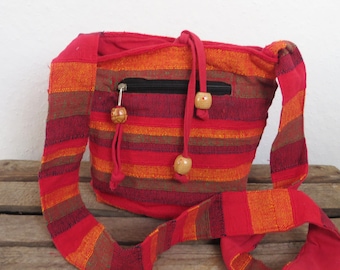 sac à bandoulière ethnique rouge orange tzigane vintage boho fabriqué en Inde blau goa tissé hippie ethnique festival boho ethno boho nomade