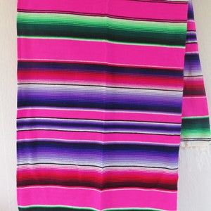 220cm x 150cm mexican woven vintage blanket pink sarape ethnic mexico hippie yoga southwestern boho indian navajo image 3