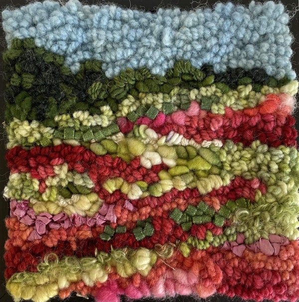 Beginner Rug Hooking Kit Wild Rose Field 6 by 6 Burlap Etsy Canada