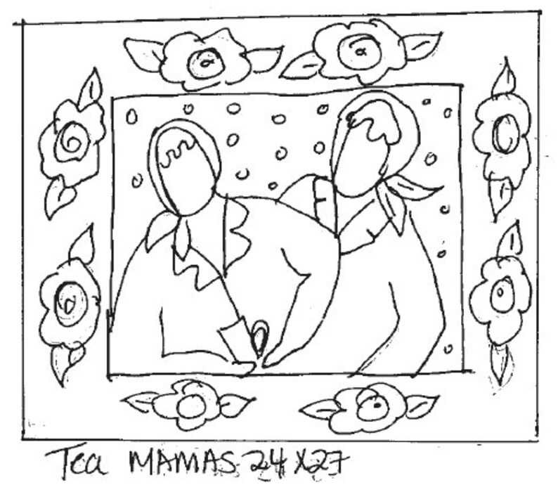 Tea Mamas 24X27 Rug Hooking Pattern
