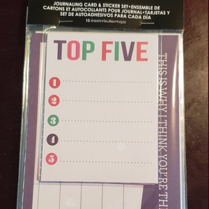 Ensemble de cartes de journalisation et d'autocollants Studio G - Top 5