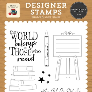 Carta Bella Back to School Designer Stamps - Easel Stamp Set