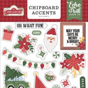 Echo Park Chipboard Accents - Santa Claus Lane