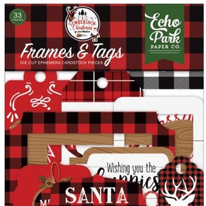 Echo Park A Lumberjack Christmas Frames and Tags Ephemera