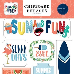 Carta Bella Beach Party Chipboard Phrases