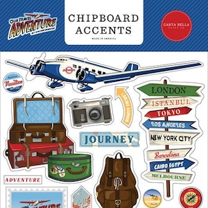 Carta Bella Our Travel Adventure Chipboard Accents