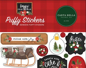 Carta Bella Happy Christmas Puffy Stickers