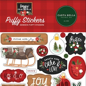 Carta Bella Happy Christmas Puffy Stickers