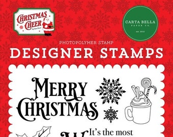 Carta Bella Christmas Cheer Designer Stamps - Most Wonderful Time Stamp Set