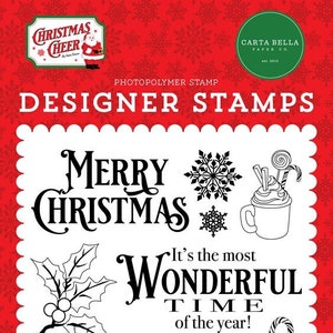 Carta Bella Christmas Cheer Designer Stamps - Most Wonderful Time Stamp Set